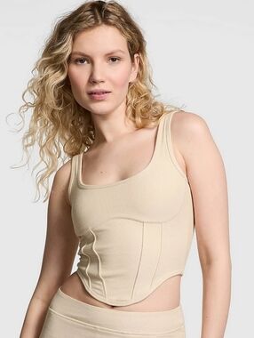 Pink by Victoria Secret - The Cinched Piqué Corset - Creme